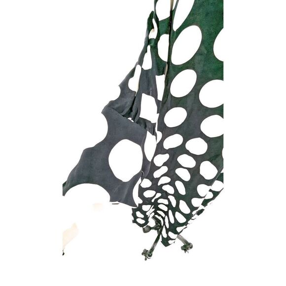 Studio Women Long Sleeve High Neck Bow Polka Dot Midi Dress Black White Size Sma - Picture 11 of 16